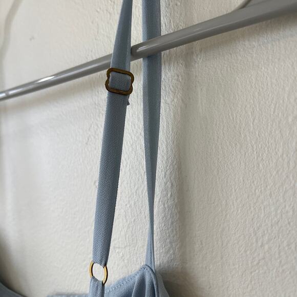 Show Me Your Mumu Lauren Tie Maxi Dress Steel Blue Chiffon Size Small NWT - Picture 11 of 12